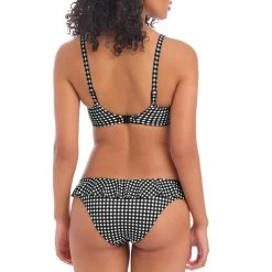 Bas De Maillot De Bain Vichy à Volants Check In -Freedive Soldes bas de maillot de bain vichy a volants check in 3