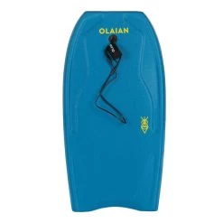 Bodyboard 100 Bleu Jaune Avec Leash Poignet -Freedive Soldes bodyboard 100 bleu jaune avec leash poignet 2