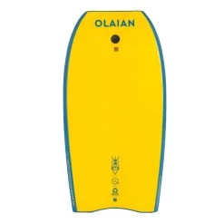 Bodyboard 100 Bleu Jaune Avec Leash Poignet -Freedive Soldes bodyboard 100 bleu jaune avec leash poignet 3
