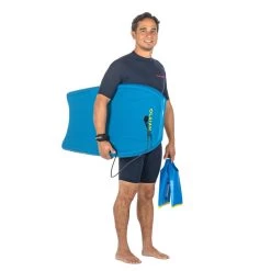 Bodyboard 100 Bleu Jaune Avec Leash Poignet -Freedive Soldes bodyboard 100 bleu jaune avec leash poignet 7