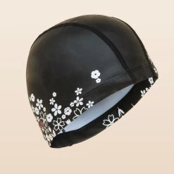Bonnet De Bain Maille Silicone PRINT POLI BLACK -Freedive Soldes bonnet de bain maille silicone print poli black 2