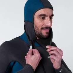 Combinaison Plongée Homme Néoprène 5mm - SCD 500 Noir Et Bleu -Freedive Soldes combinaison plongee homme neoprene 5mm scd 500 noir et bleu 4