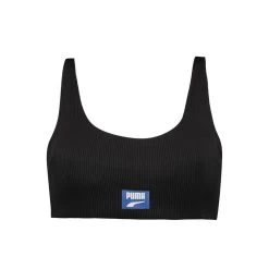 Haut De Bikini à Encolure Côtelée Dégagée Pour Femme PUMA Noir -Freedive Soldes haut de bikini a encolure cotelee degagee pour femme puma noir 5