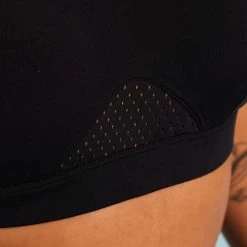 Haut De Maillot De Bain Aquagym-aquabike Femme Elea Noir Ocre -Freedive Soldes haut de maillot de bain aquagym aquabike femme elea noir ocre 3