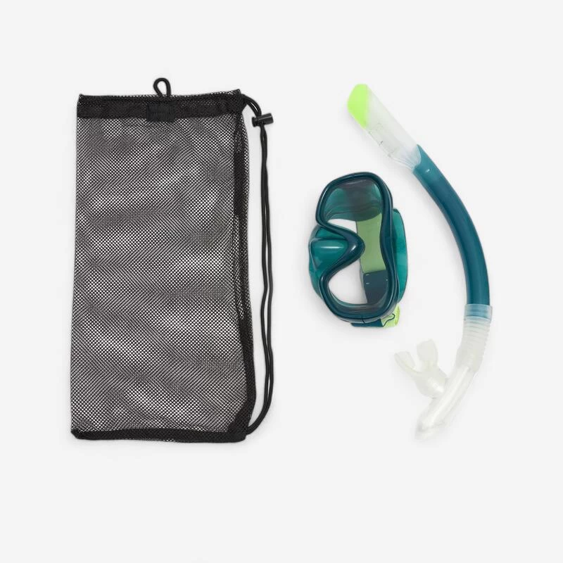 Kit De Snorkeling Masque 100 COMFORT Tuba DRYTOP Adulte Vert Avec Sac 3 Kit De Snorkeling Masque 100 COMFORT Tuba DRYTOP Adulte Vert Avec Sac