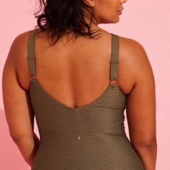 Maillot De Bain 1 Pièce Aquagym Femme Romi Salento Kaki -Freedive Soldes maillot de bain 1 piece aquagym femme romi salento kaki 7