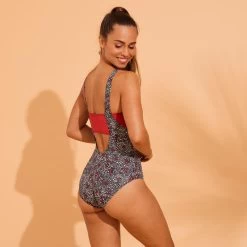 Maillot De Bain 1 Pièce Aquagym Femme Zoey Daisy Noir -Freedive Soldes maillot de bain 1 piece aquagym femme zoey daisy noir 5