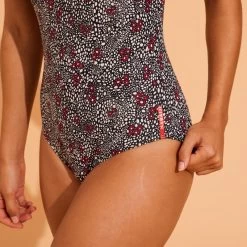 Maillot De Bain 1 Pièce Aquagym Femme Zoey Daisy Noir -Freedive Soldes maillot de bain 1 piece aquagym femme zoey daisy noir 7