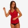 Maillot De Bain Tankini Aquagym Femme Lily Rouge -Freedive Soldes maillot de bain tankini aquagym femme lily rouge