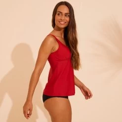 Maillot De Bain Tankini Aquagym Femme Lily Rouge -Freedive Soldes maillot de bain tankini aquagym femme lily rouge 4