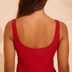 Maillot De Bain Tankini Aquagym Femme Lily Rouge -Freedive Soldes maillot de bain tankini aquagym femme lily rouge 6