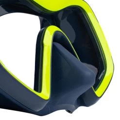 Masque De Plongée Sous Marine SCD 500 V2 Mono-hublot Jupe Bleue Cerclage Jaune -Freedive Soldes masque de plongee sous marine scd 500 v2 mono hublot jupe bleue cerclage jaune 4