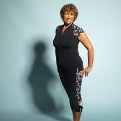 Tee Shirt Manches Courtes Aquagym-aquabike Femme Anna Sisi Noir -Freedive Soldes tee shirt manches courtes aquagym aquabike femme anna sisi noir 3