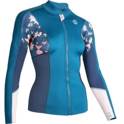 Top Anti UV Manches Longues Femme Néoprène 1.5mm - Bleu -Freedive Soldes top anti uv manches longues femme neoprene 15mm bleu 6