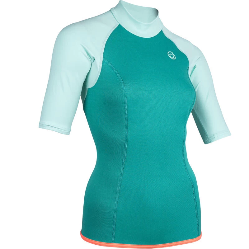 Top Thermique Néoprène 100 Manches Courtes Femme Turquoise 3 Top Thermique Néoprène 100 Manches Courtes Femme Turquoise